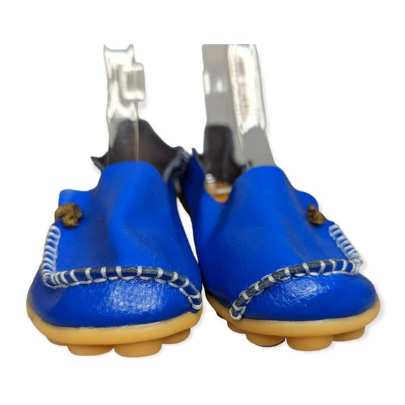 Women's Blue Leather Loafers Size 37/ US Size 6.5 - Picture 2 of 10